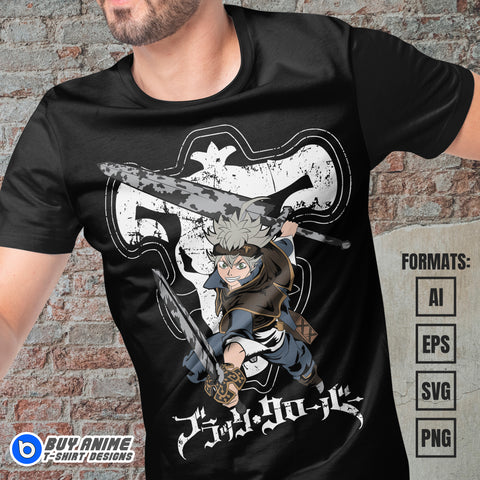 Premium Asta Black Clover Anime Vector T-shirt Design Template #23