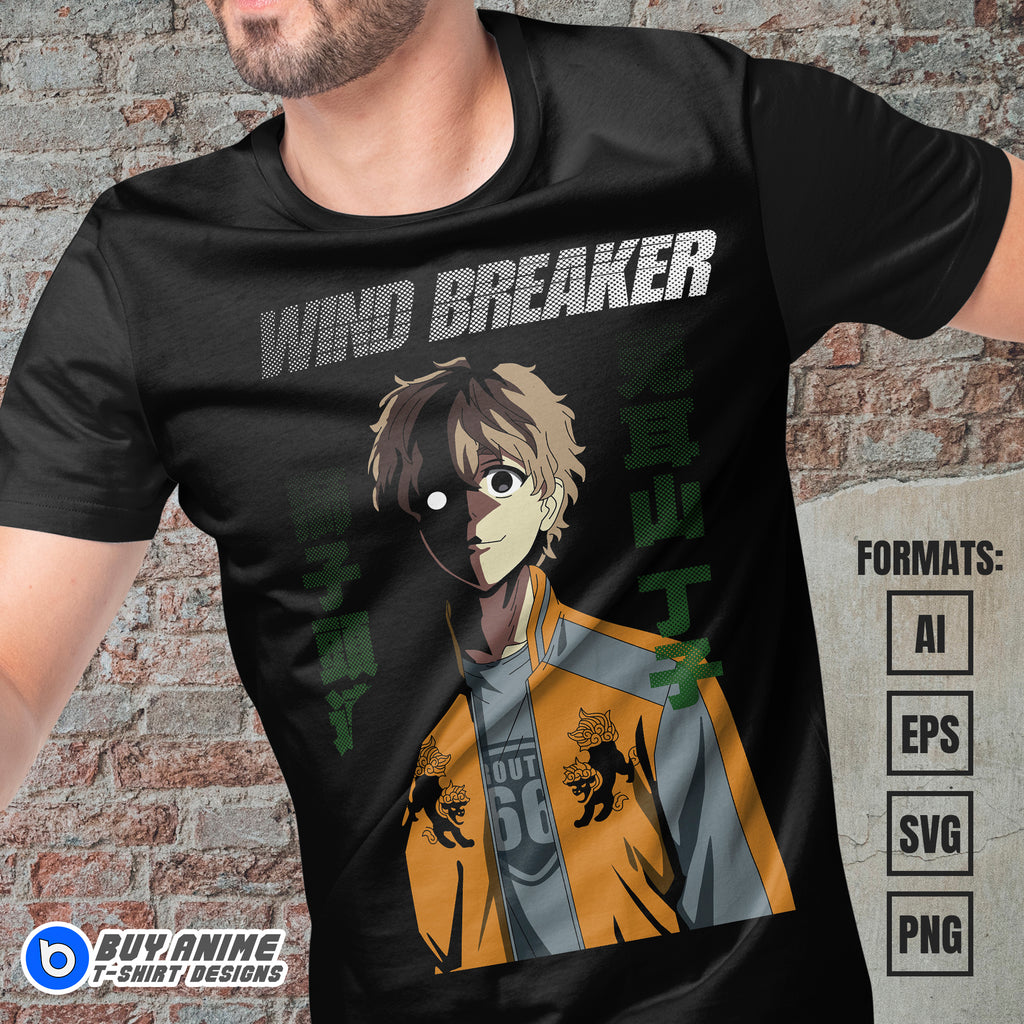 Premium Choji Wind Breaker Anime Vector T-shirt Design Template