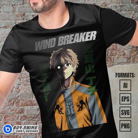 Premium Choji Wind Breaker Anime Vector T-shirt Design Template