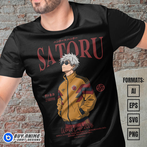 Premium Satoru Gojo x Colombia World Cup 2026 Jujutsu Kaisen Anime Vector T-shirt Design Template