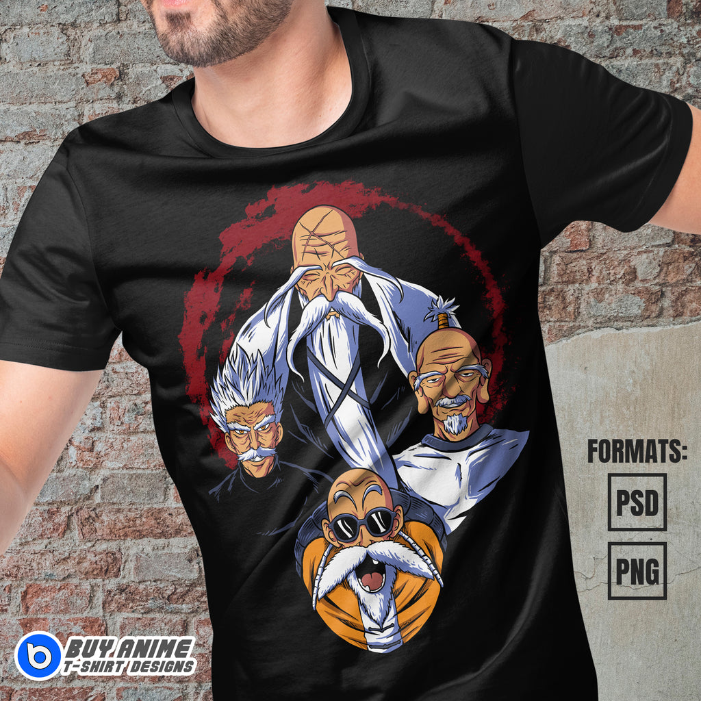 Premium Anime Masters Vector T-shirt Design Template #2