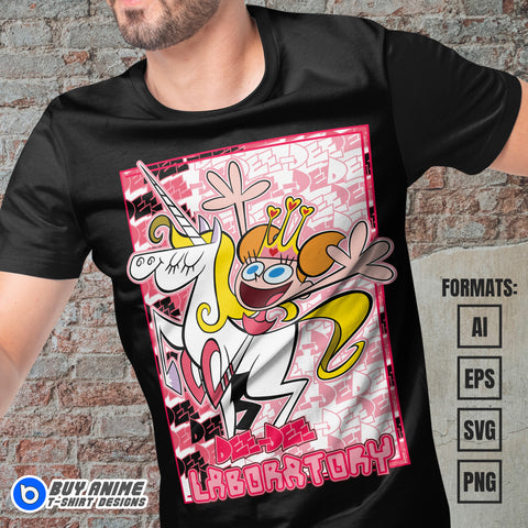 Premium Dee Dee Dexters Laboratory Vector T-shirt Design Template