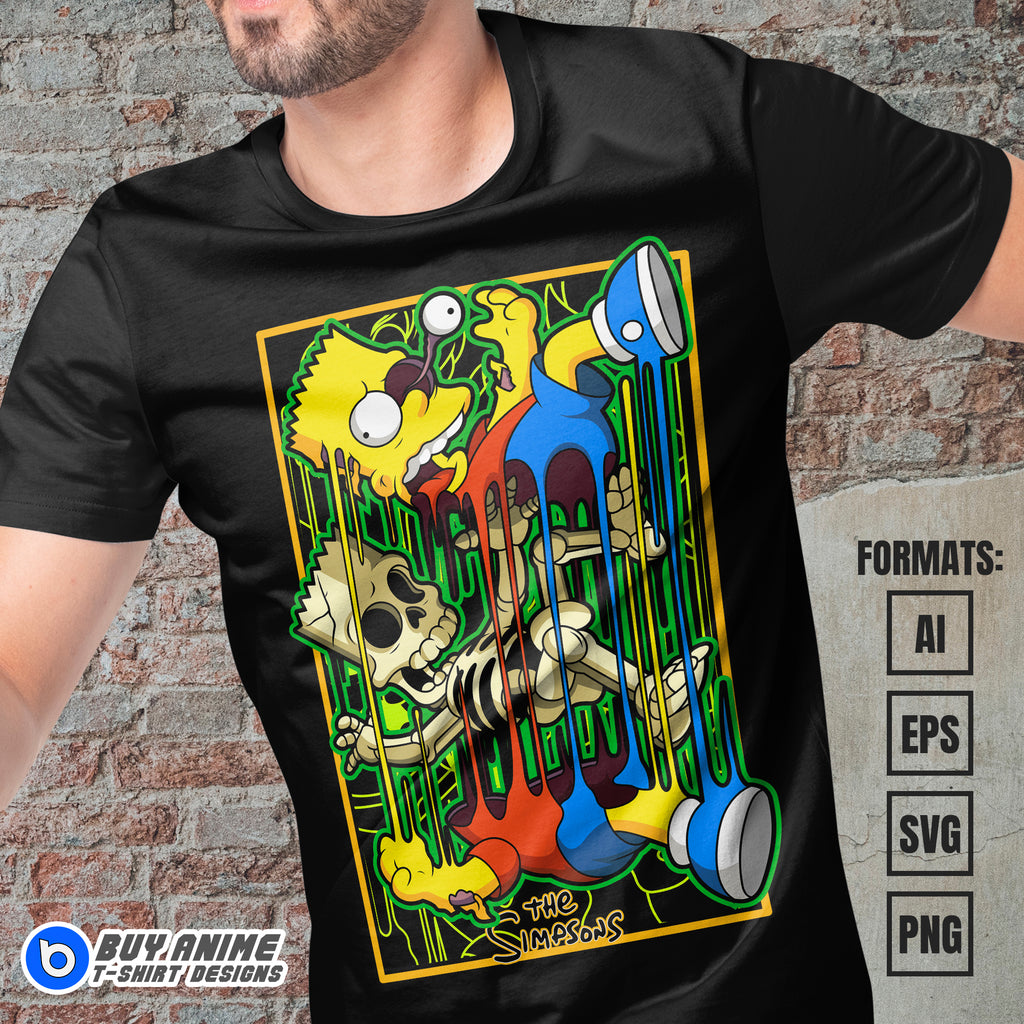 Premium Bart Simpson The Simpsons Vector T-shirt Design Template