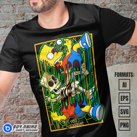 Premium Bart Simpson The Simpsons Vector T-shirt Design Template