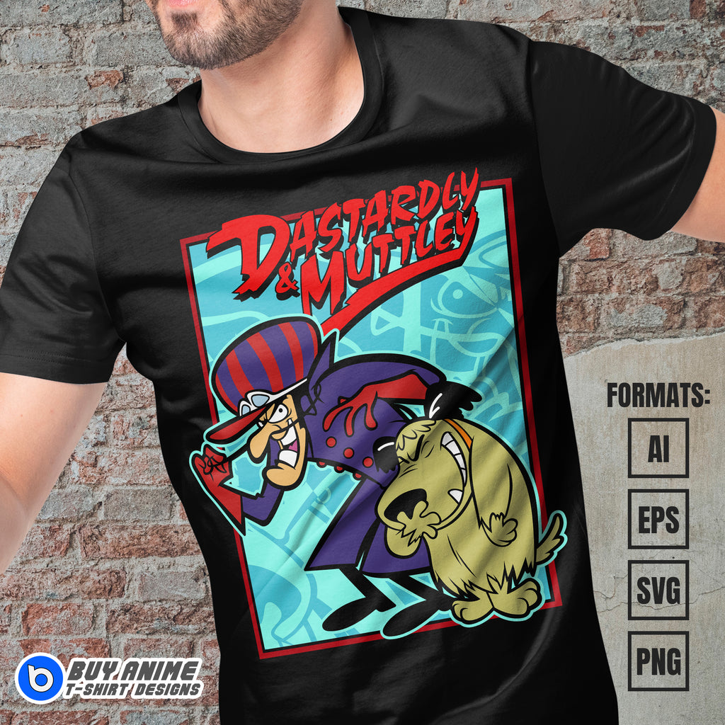 Dastardly and Muttley Vector T-shirt Design Template