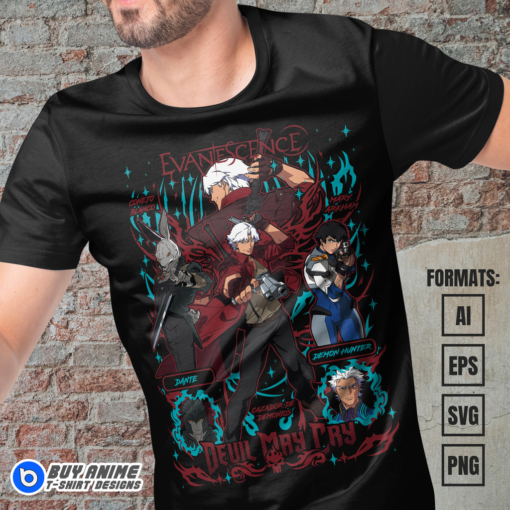 Premium Devil May Cry Vector T-shirt Design Template