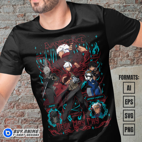 Premium Devil May Cry Vector T-shirt Design Template