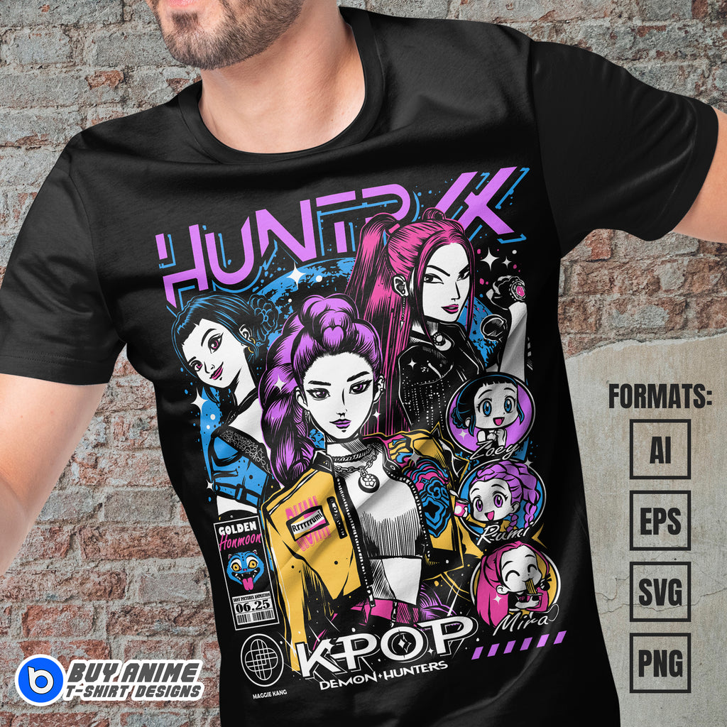 Premium Kpop Demon Hunters Vector T-shirt Design Template #3