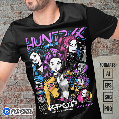 Premium Kpop Demon Hunters Vector T-shirt Design Template #3