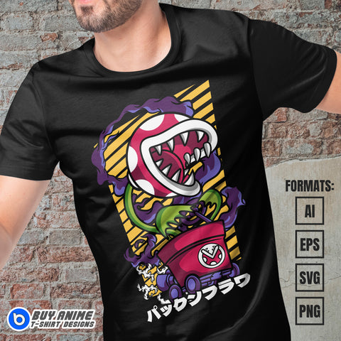 Premium Piranha Plant Super Mario Vector T-shirt Design Template