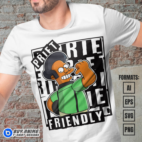 Premium Apu Nahasapeemapetilon Simpsons Vector T-shirt Design Template