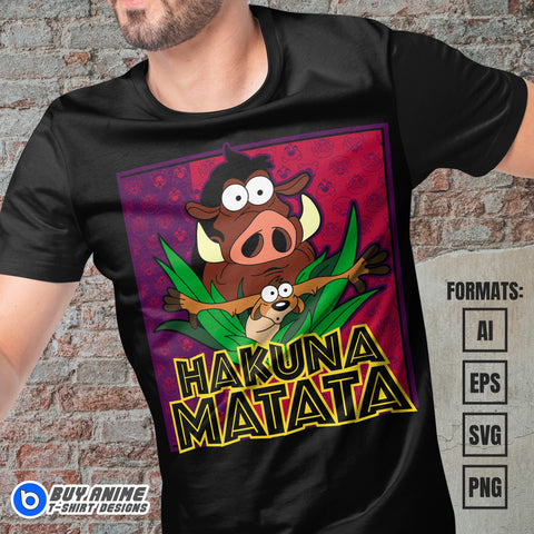 Premium Timon x Pumbaa Lion King Vector T-shirt Design Template