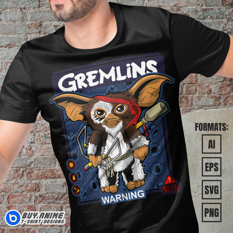 Premium Gremlins Vector T-shirt Design Template