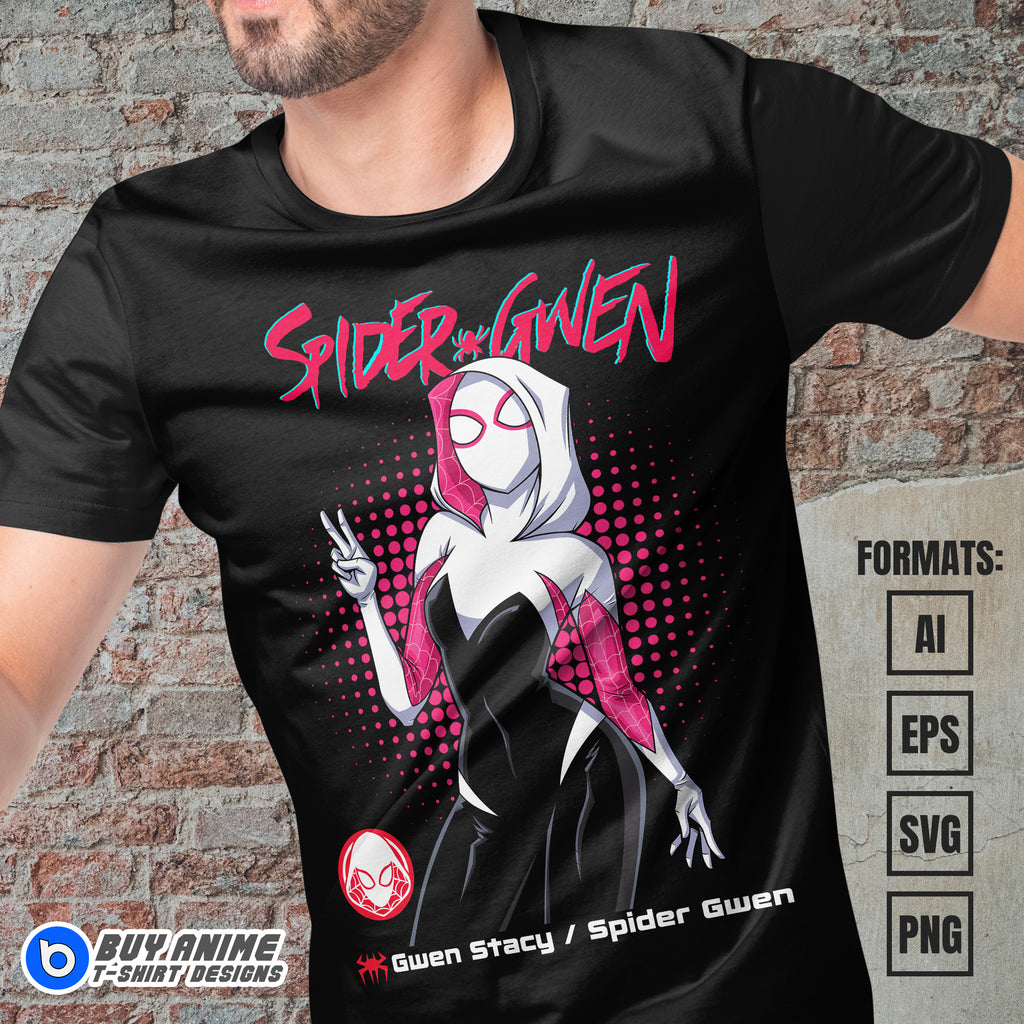 Premium Spider-Gwen Vector T-shirt Design Template #2