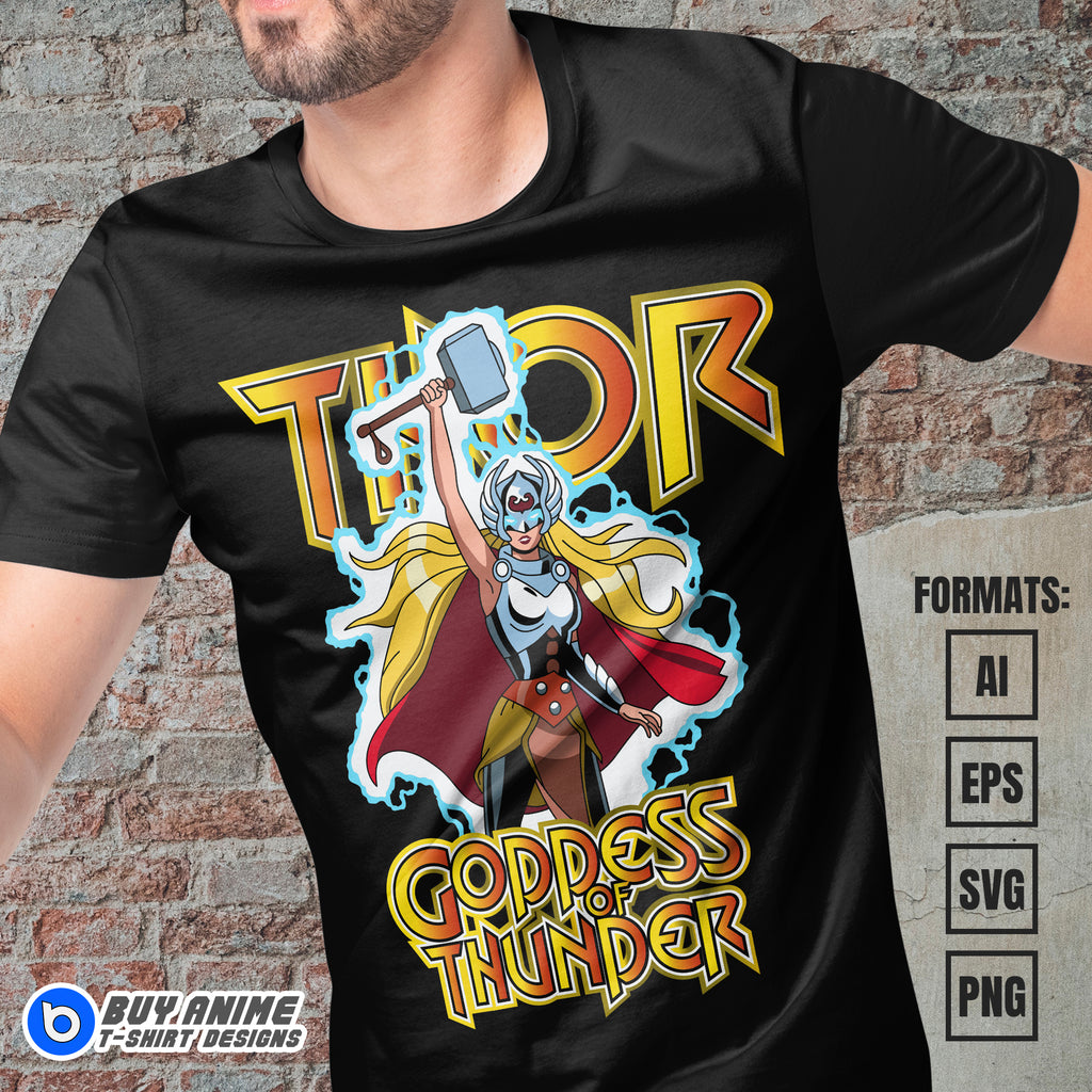 Premium Thor Jane Vector T-shirt Design Template