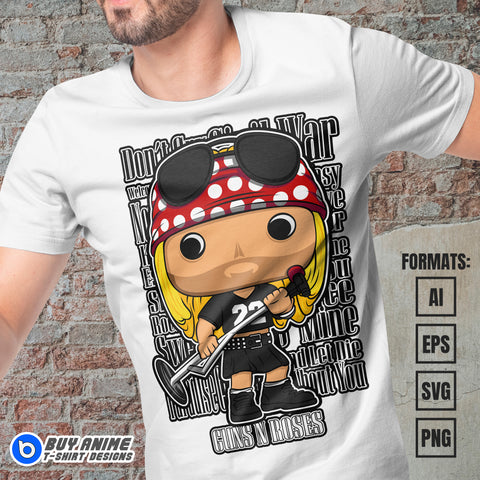 Premium Axl Rose Vector T-shirt Design Template