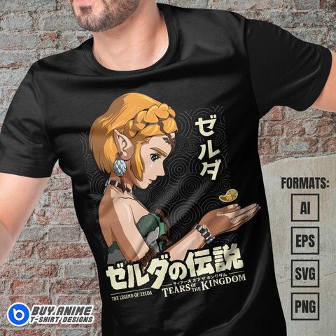 Premium Zelda Tears of the Kingdom Vector T-shirt Design Template #4
