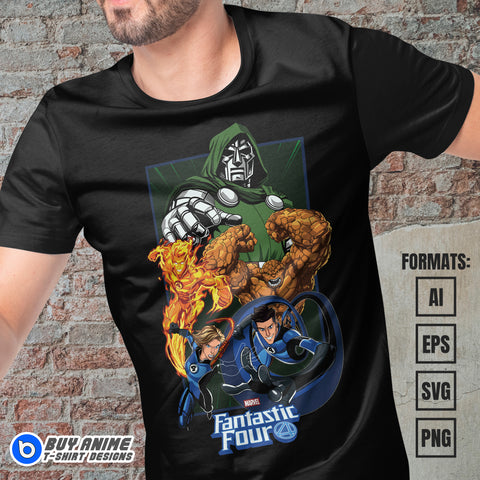 Premium Fantastic Four Vector T-shirt Design Template