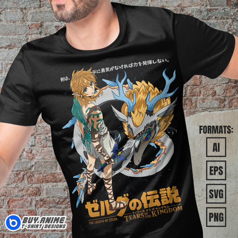 Premium Link Zelda Vector T-shirt Design Template #4