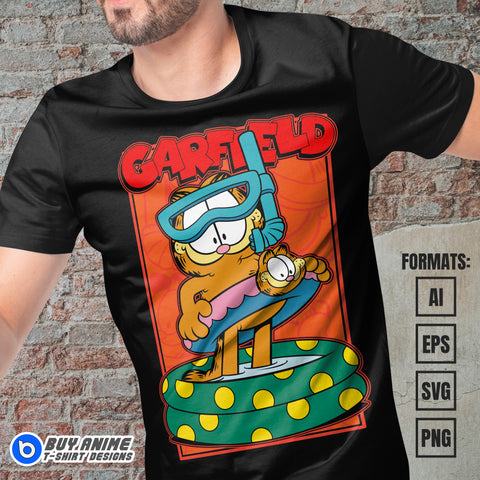 Premium Garfield Vector T-shirt Design Template #3