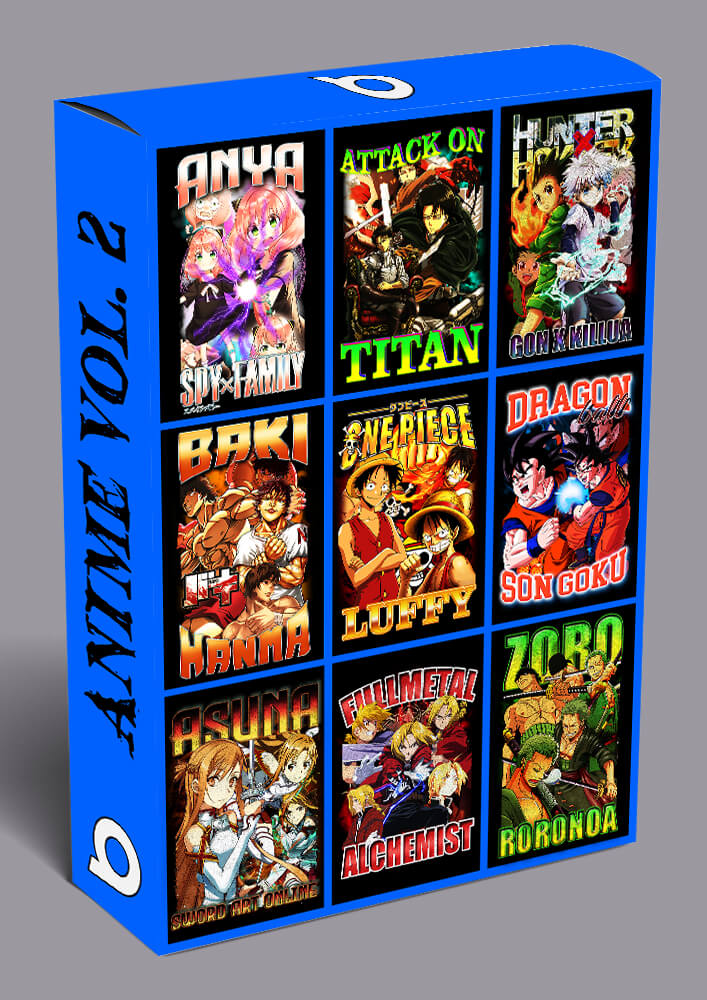 Anime Bootleg T-shirt Designs Bundle Templates #2