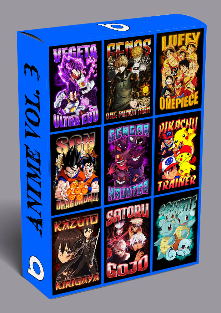 Anime Bootleg T-shirt Designs Bundle Templates #3