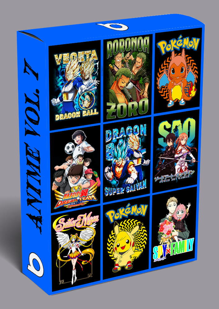 Anime Bootleg T-shirt Designs Bundle Templates #7