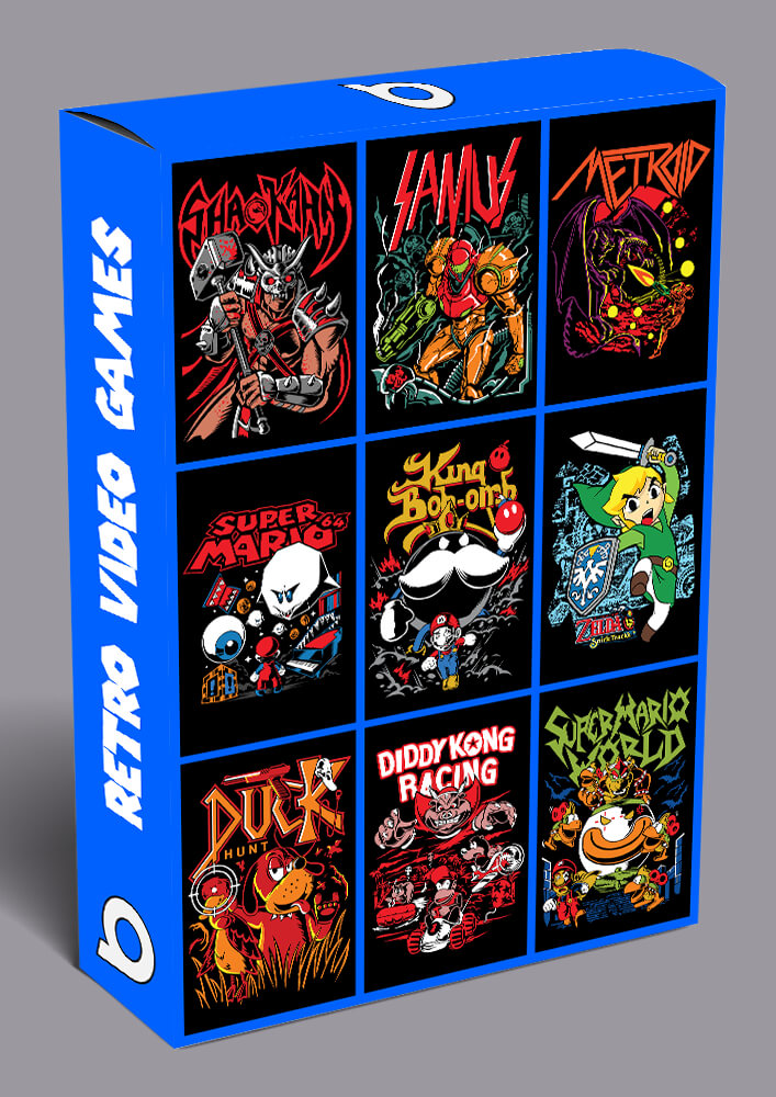 Retro Video Games Vector T-shirt Designs Bundle Templates V2