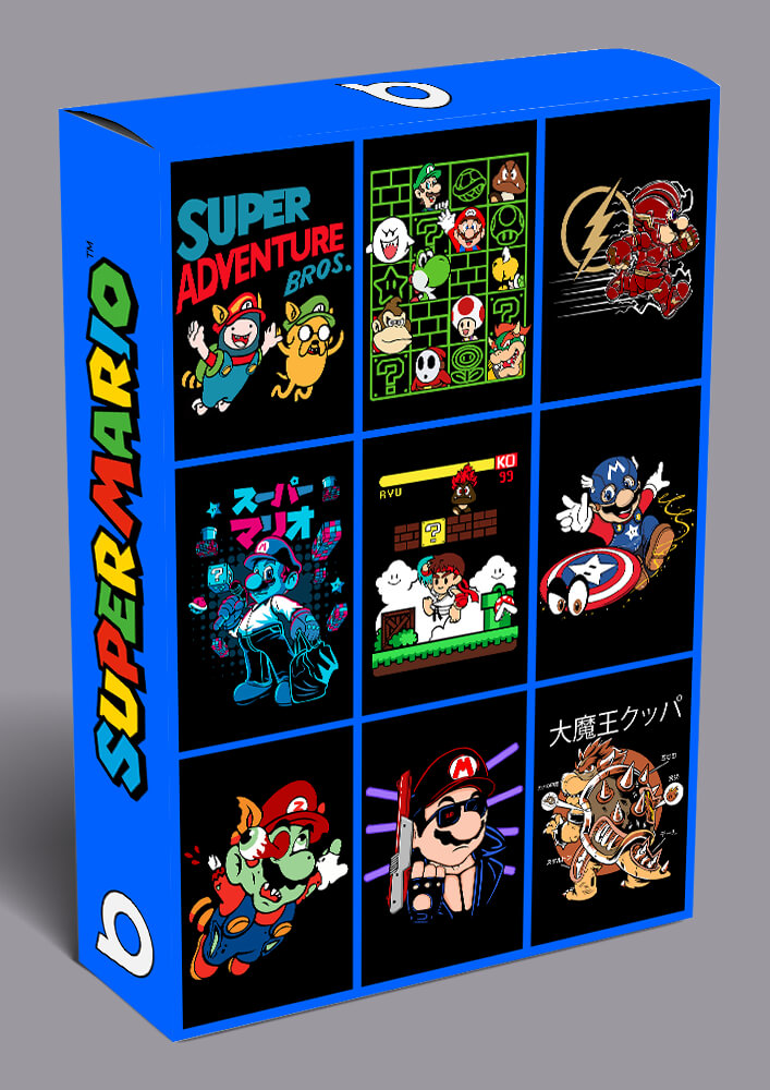 Super Mario Vector T-shirt Designs Bundle Templates V2