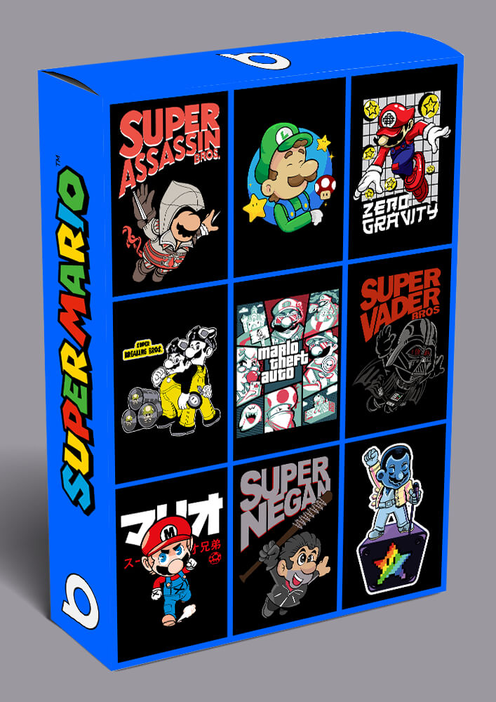 Super Mario Vector T-shirt Designs Bundle Templates V3